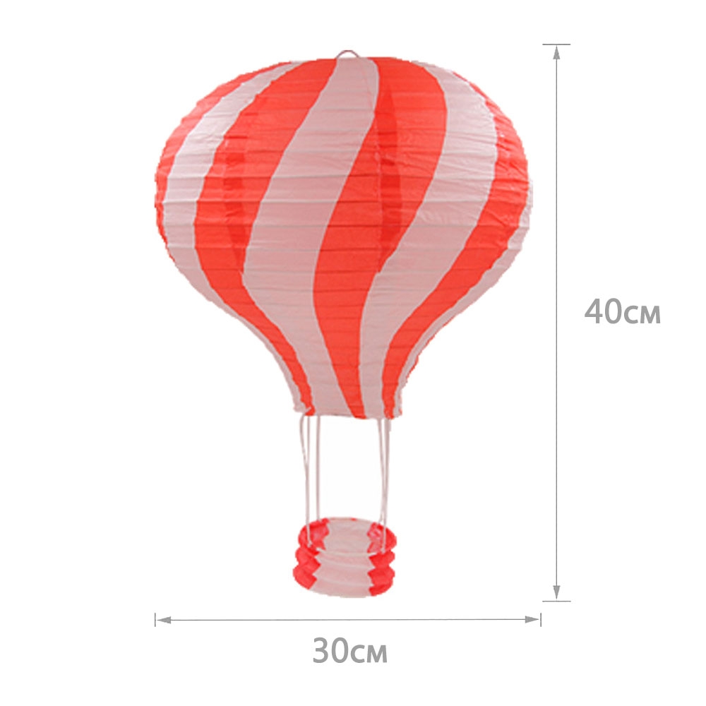 Подвесной фонарик "Воздушный шар"зигзаг 40 см красный+белый