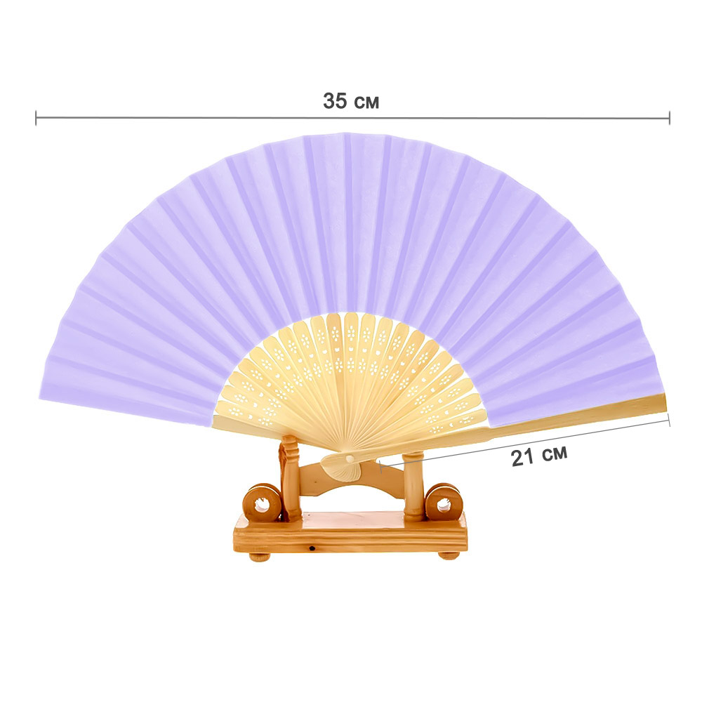 Веер для декора 21 х 35 см светло-сиреневый