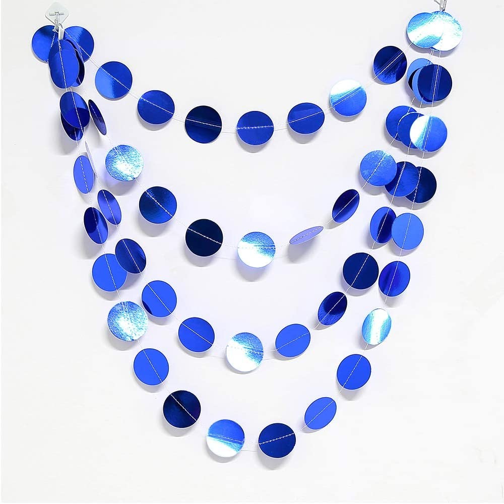 Гирлянда "Кружочки" металлик 5 см х 4,5 м, Синий Гирлянда "Кружочки" металлик 5 см х 4,5 м, Синий