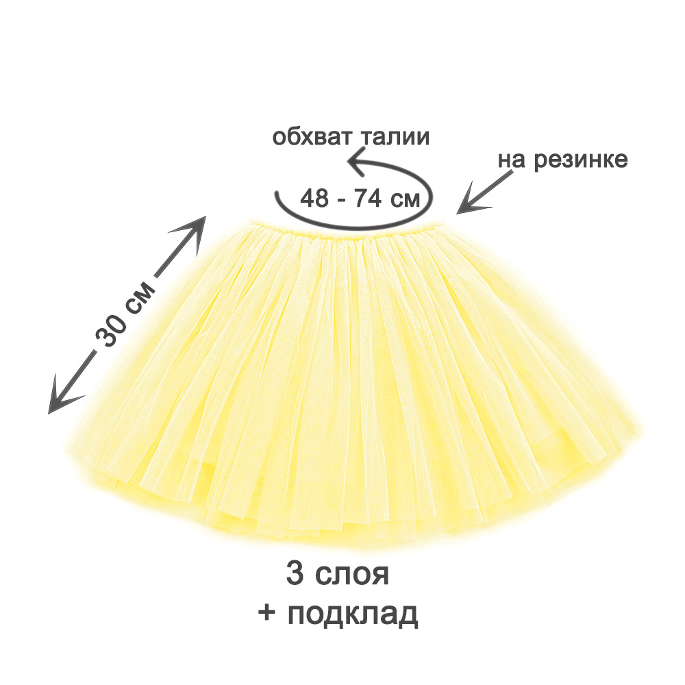 Юбка-пачка детская 30 см лимонная №11 L