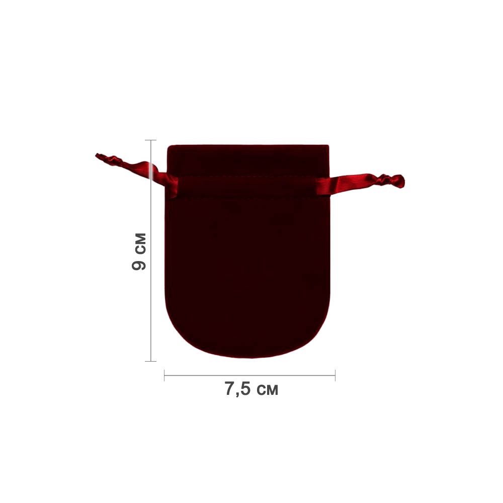 Мешочек велюровый 7,5х9 см, бордовый