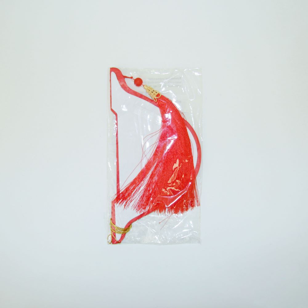 Бумажное украшение Шар-соты с кисточкой 20 см, красный Бумажное украшение Шар-соты с кисточкой 20 см, красный