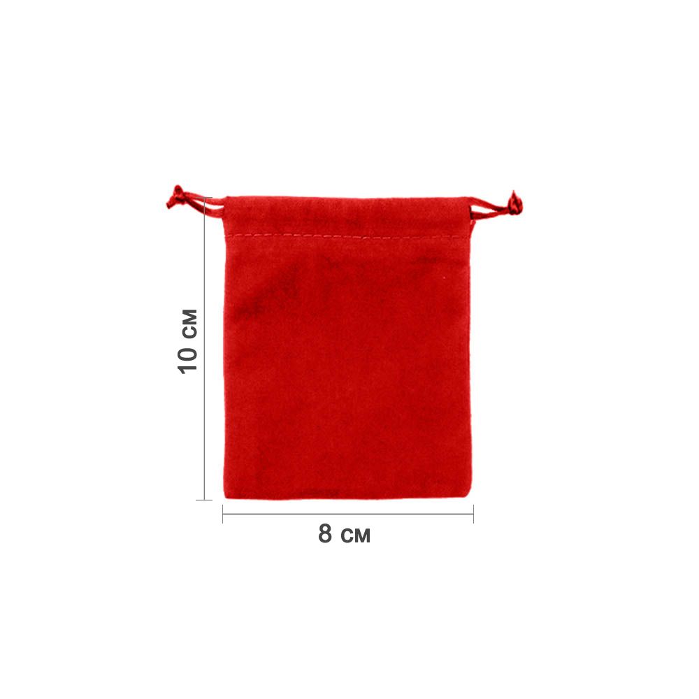 Мешочек велюровый 8х10 см, красный Мешочек велюровый 8х10 см, красный