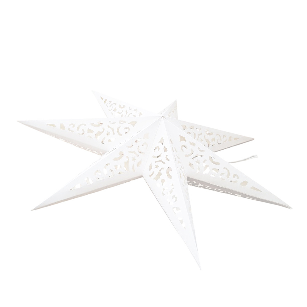 Звезда семиконечная бумажная 60 см Вензель, белый Звезда семиконечная бумажная 60 см Вензель, белый