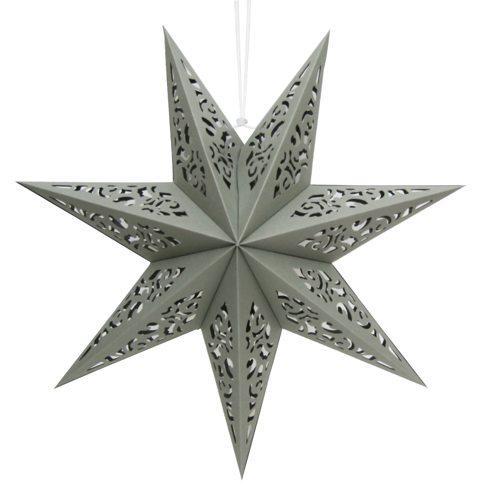 Звезда семиконечная бумажная 45 см Вензель, серый Звезда семиконечная бумажная 45 см Вензель, серый