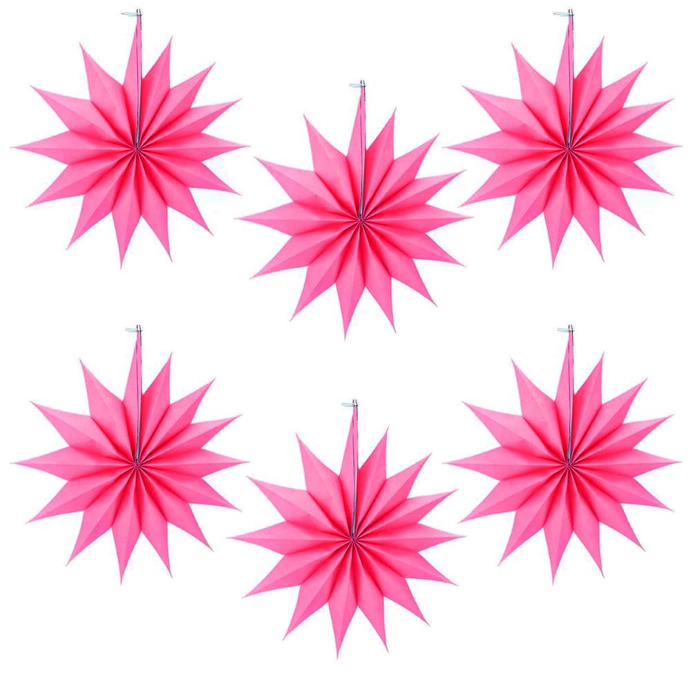 Набор фантов Звезды 30 см х 6 шт, малиновый Набор фантов Звезды 30 см х 6 шт, малиновый