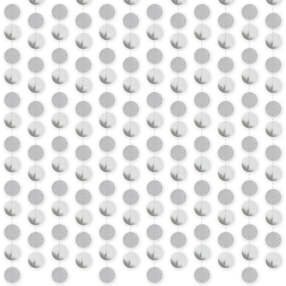 Гирлянда "Кружочки" блеск/металлик 5 см х 4,5 м, Серебро Гирлянда "Кружочки" блеск/металлик 5 см х 4,5 м, Серебро