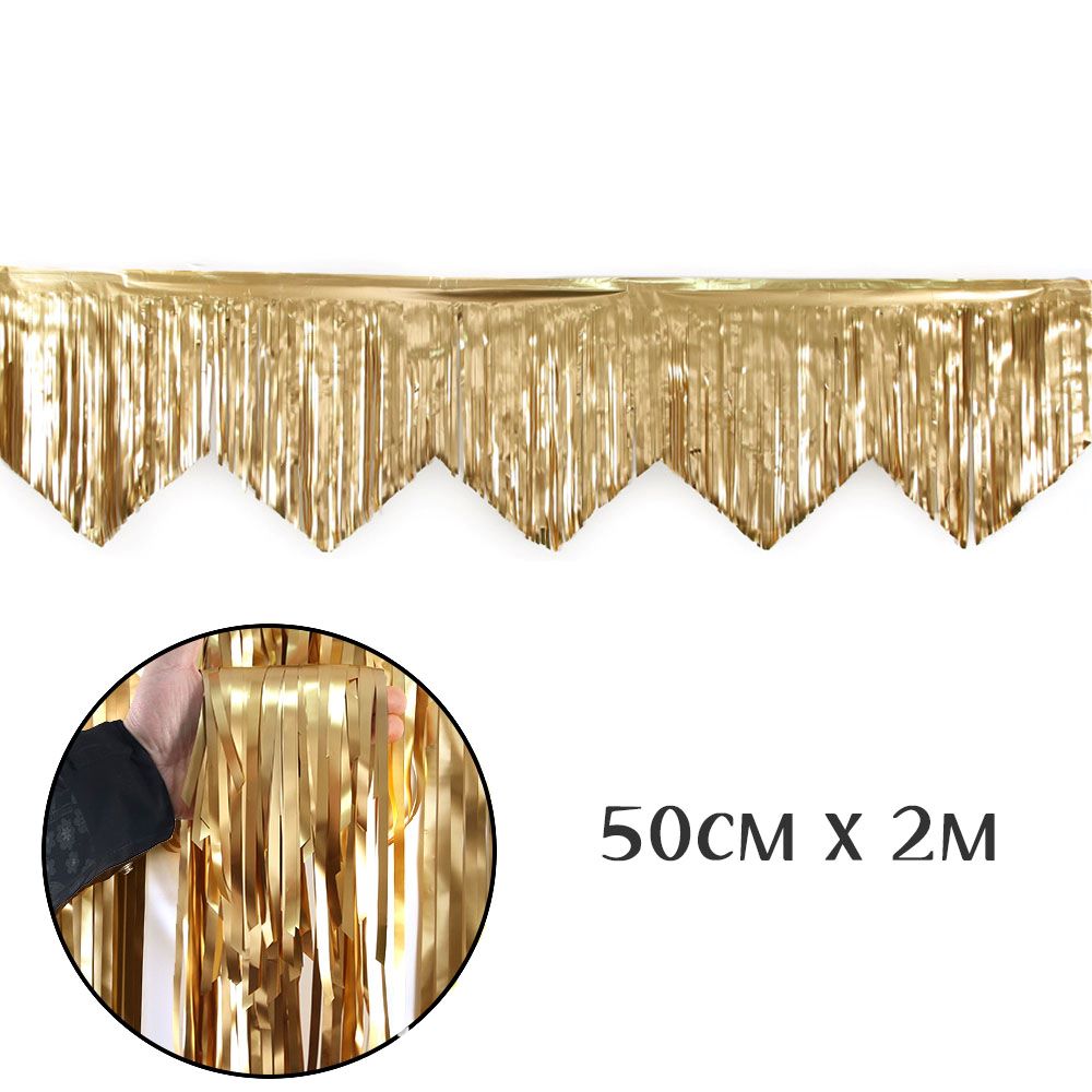 Занавес Дождик бахрома 50 см х 2 м, металлик матовый шампань Занавес Дождик бахрома 50 см х 2 м, металлик матовый шампань