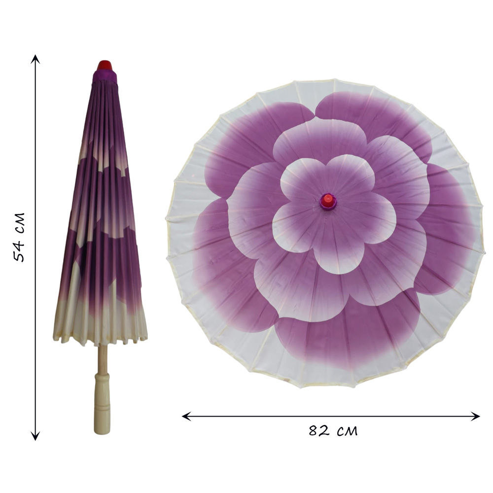 Китайские тканевые зонтики Цветок 82х54см, фиолетовый