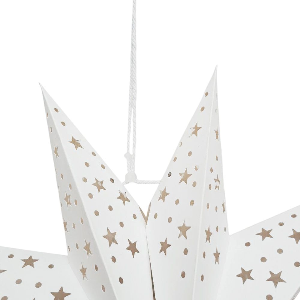Звезда девятиконечная 45 см, точки и звездочки, белый Звезда девятиконечная 45 см, точки и звездочки, белый