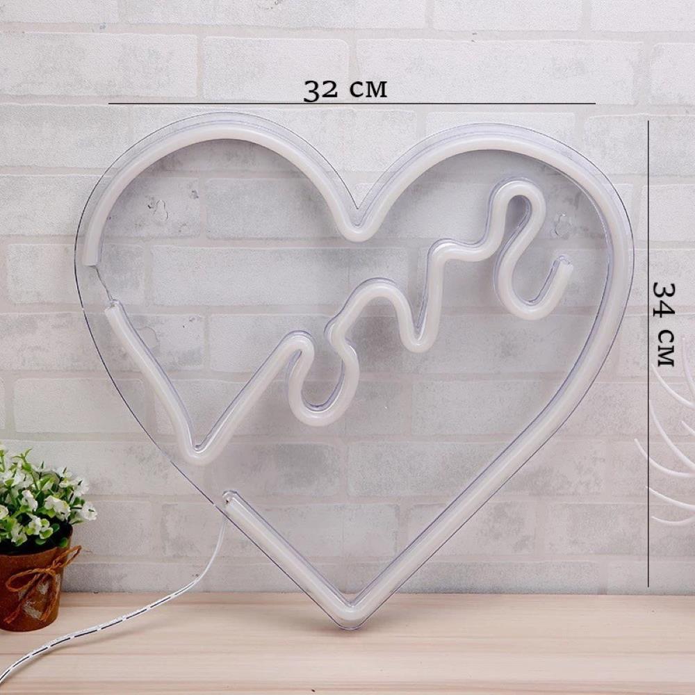 Cветильник LED NEON "Сердце Love" 34 х 32 см, от USB