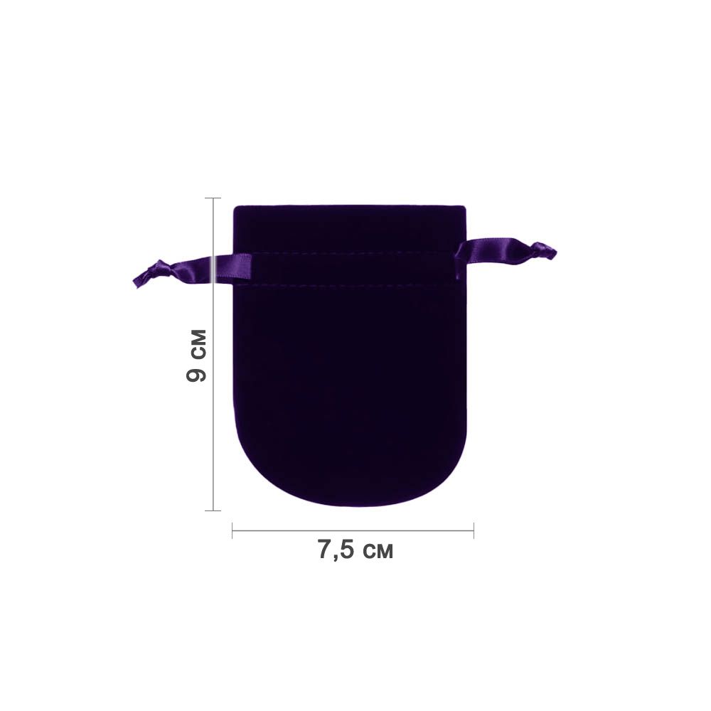 Мешочек велюровый 7,5х9 см, фиолетовый