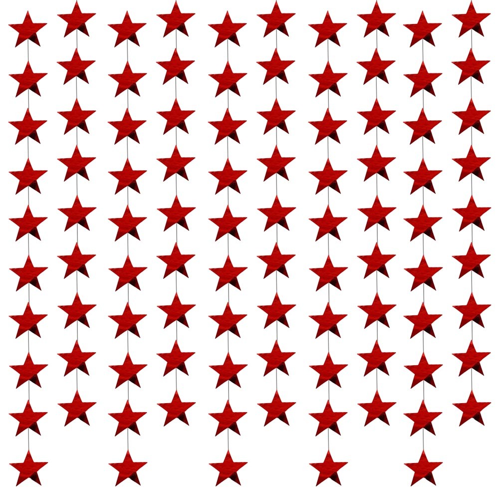 Гирлянда Звезды металлик 7 см 4 м красный Гирлянда Звезды металлик 7 см 4 м красный