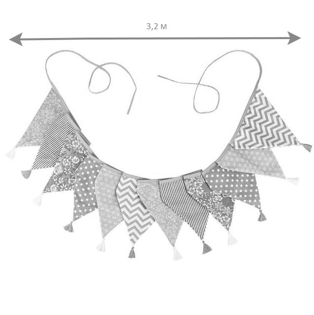 Гирлянда тканевая с кисточками № 1 (3,2 м)