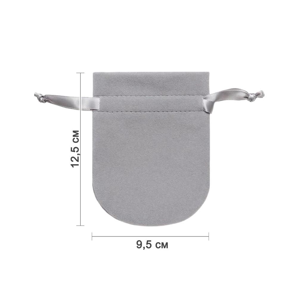 Мешочек велюровый 9,5х12,5 см, светло-серый Мешочек велюровый 9,5х12,5 см, светло-серый