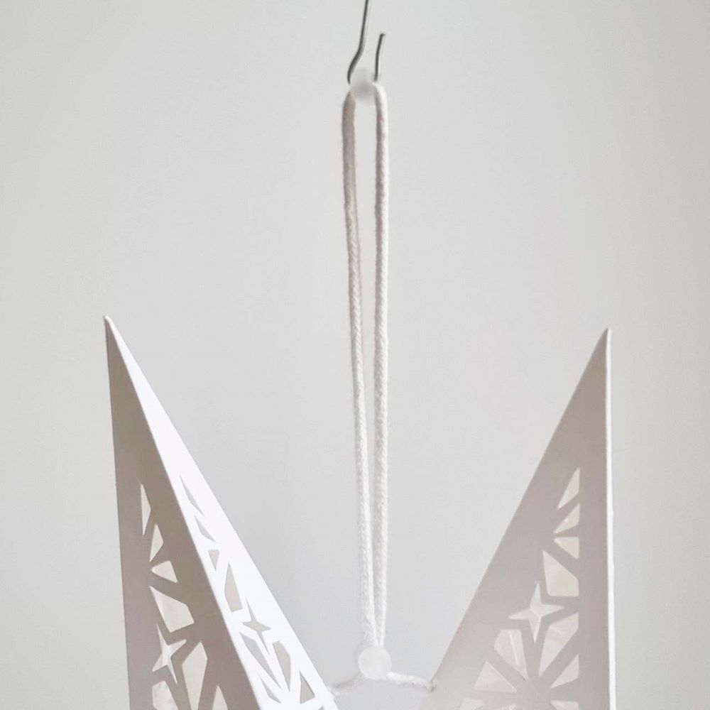 Звезда девятиконечная 45 см, Орнамент, белый Звезда девятиконечная 45 см, Орнамент, белый