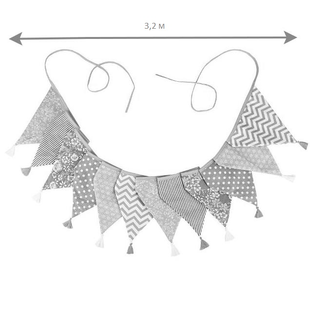 Гирлянда тканевая с кисточками № 7 (3,2 м) Гирлянда тканевая с кисточками № 7 (3,2 м)