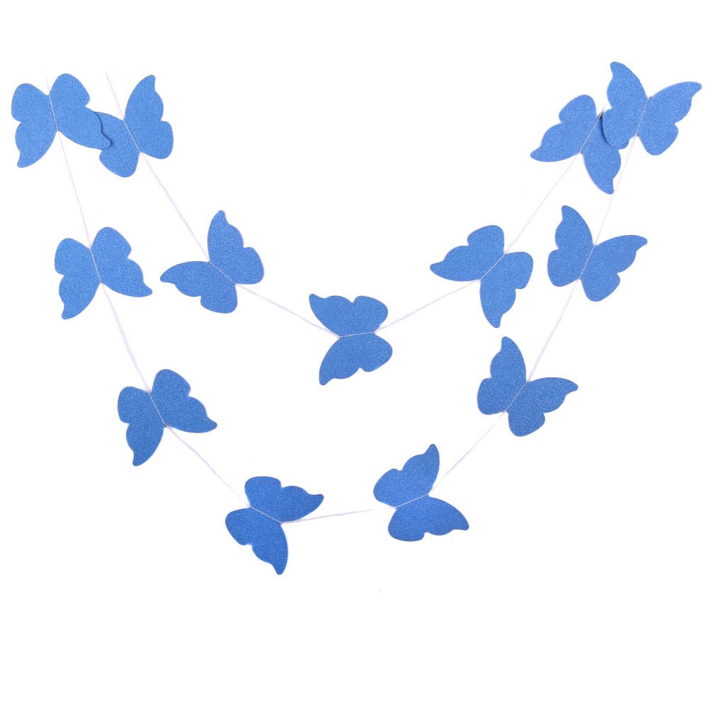 Гирлянда "Бабочки" блеск темно-синяя 10 см х 2,5 м