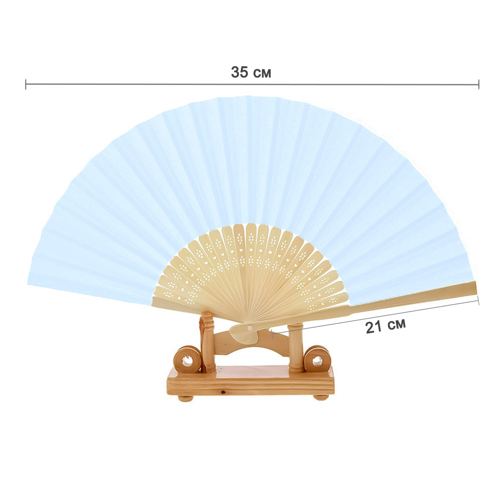 Веер для декора 21 х 35 см голубой