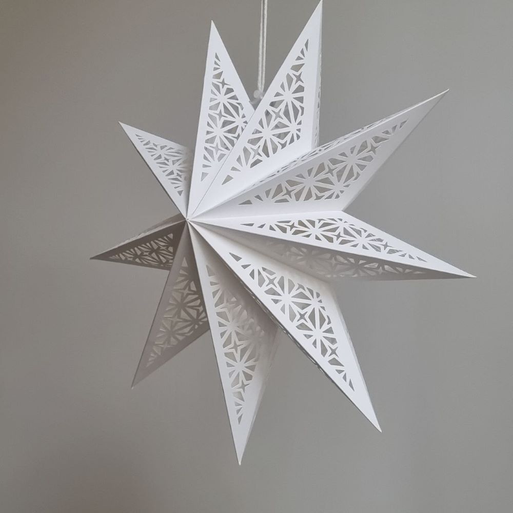 Звезда девятиконечная 45 см, Орнамент, белый Звезда девятиконечная 45 см, Орнамент, белый