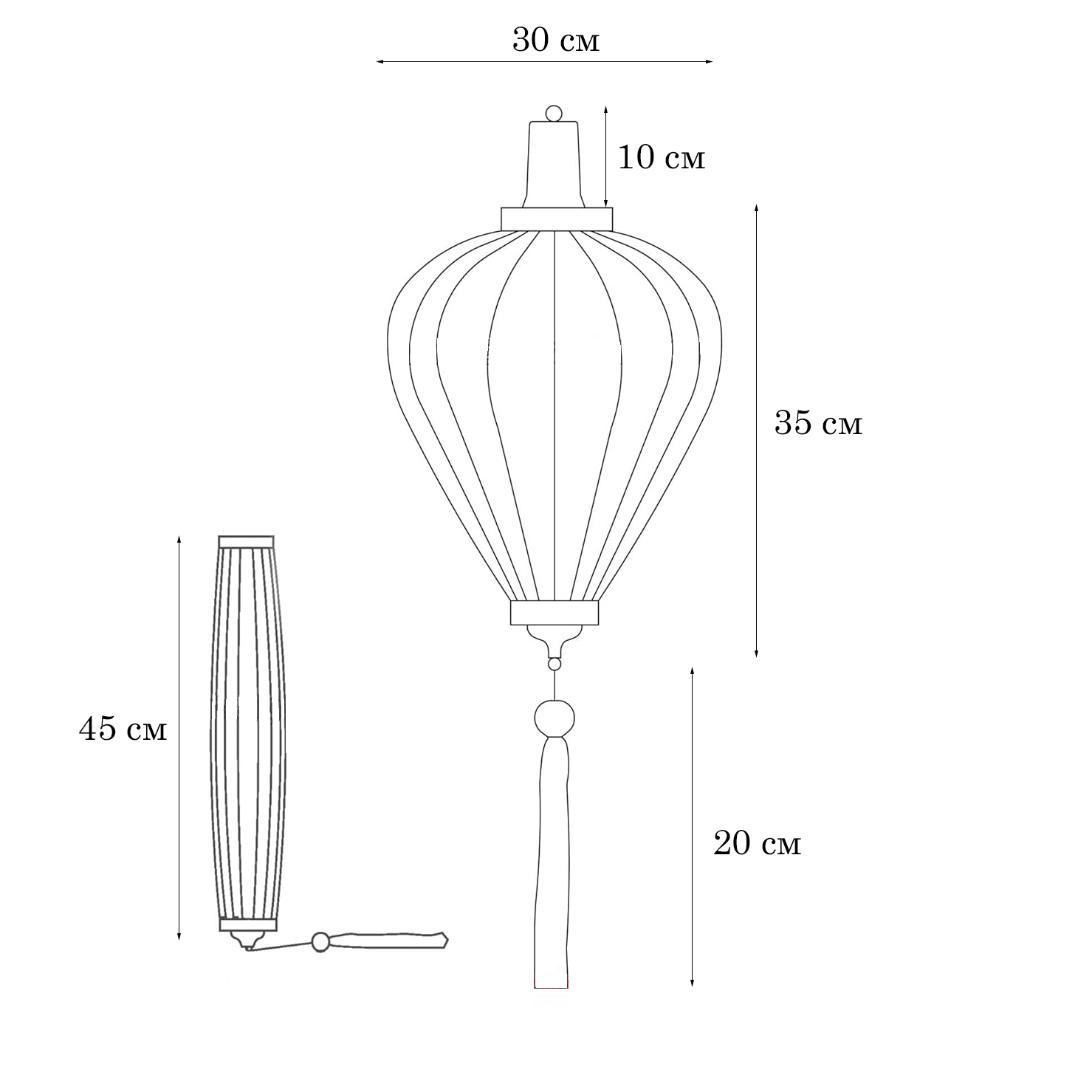 Вьетнамский фонарик 12" Чеснок белый 775 Вьетнамский фонарик 12" Чеснок белый 775