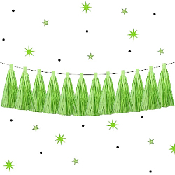 Гирлянда тассел 12 кисточек по 10 листов, салатовый