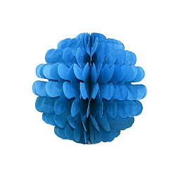 Бумажное украшение Цветочный шар-соты 20 см, синий