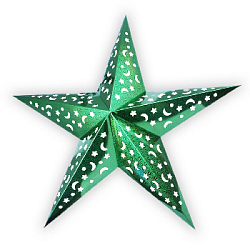Звезда бумажная 120 см голографическая зеленая