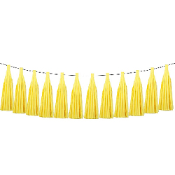 Гирлянда тассел 12 кисточек по 5 листов, желтый
